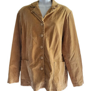 Vintage Stan Herman Camel Suede Leather Blazer Jacket Sz L Boho Cowgirl Western